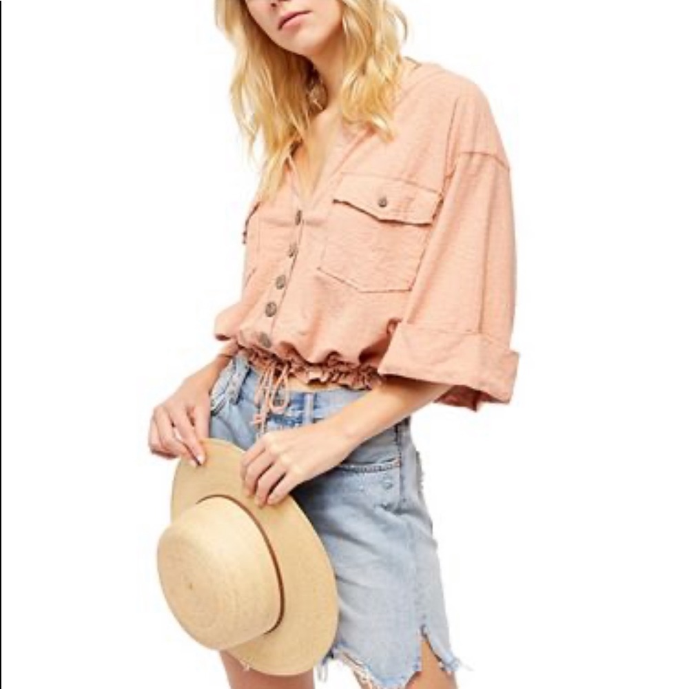 Free People Eliza Burton Down Shirt